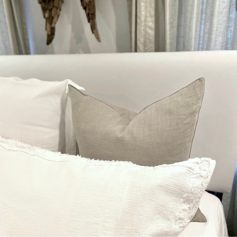 Pair of LIBECO Linen Euro European Pillowcases Shams Pillow Cushion Covers
